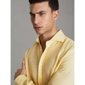 REISS RUBAN Linen Button Through Shirt